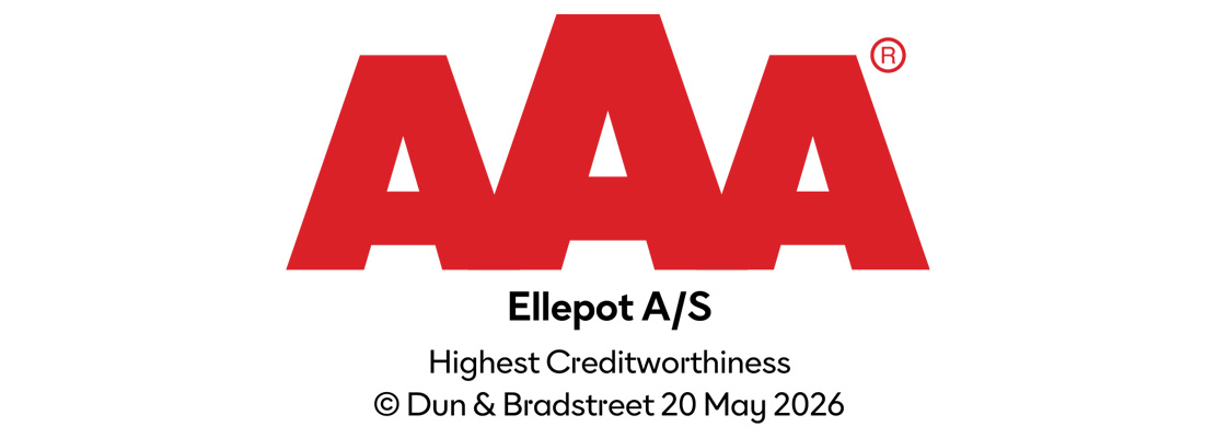 Ellepot Highest Creditworthiness 1111x400 awarded the highest credit rating by Dun & Bradstreet — placing us among the exclusive 2% of Danish companies to hold this recognition